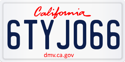 CA license plate 6TYJ066