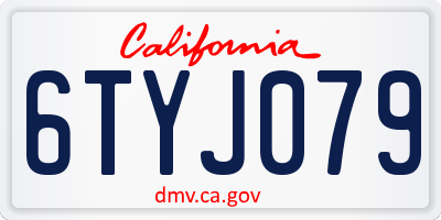 CA license plate 6TYJ079