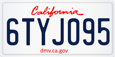 CA license plate 6TYJ095