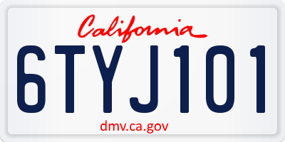 CA license plate 6TYJ101