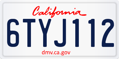 CA license plate 6TYJ112