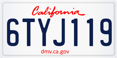 CA license plate 6TYJ119