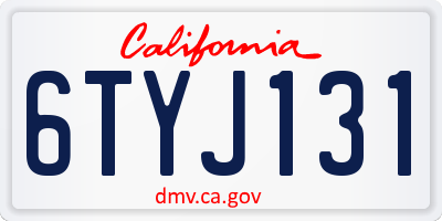 CA license plate 6TYJ131
