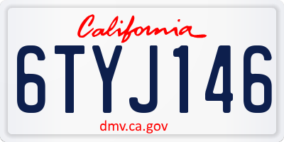 CA license plate 6TYJ146
