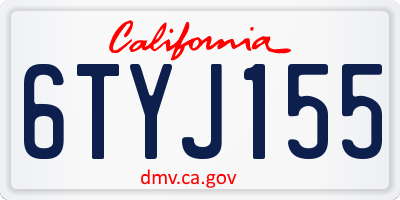 CA license plate 6TYJ155