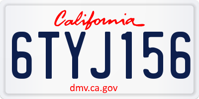 CA license plate 6TYJ156