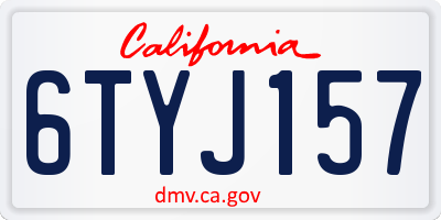 CA license plate 6TYJ157