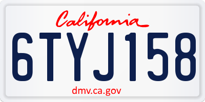 CA license plate 6TYJ158
