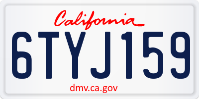 CA license plate 6TYJ159