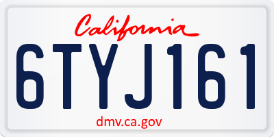 CA license plate 6TYJ161
