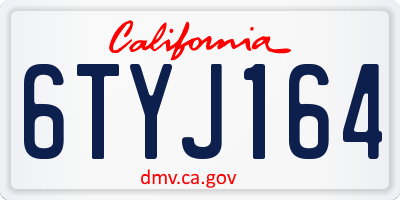 CA license plate 6TYJ164