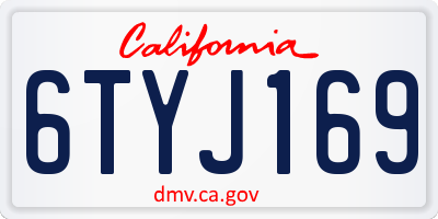 CA license plate 6TYJ169
