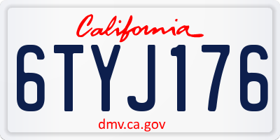 CA license plate 6TYJ176