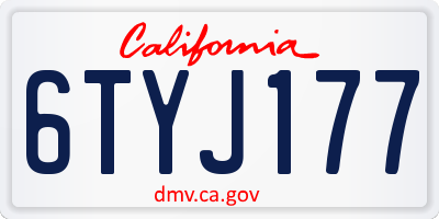 CA license plate 6TYJ177