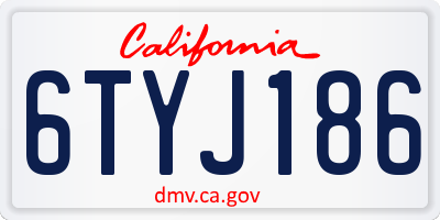 CA license plate 6TYJ186