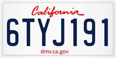CA license plate 6TYJ191