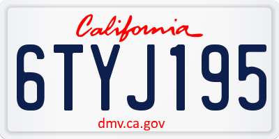 CA license plate 6TYJ195