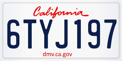 CA license plate 6TYJ197