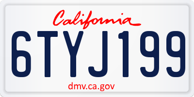 CA license plate 6TYJ199