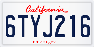 CA license plate 6TYJ216