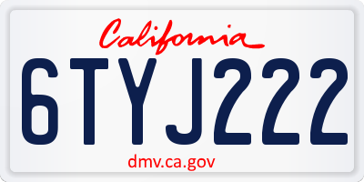 CA license plate 6TYJ222