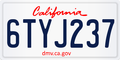 CA license plate 6TYJ237