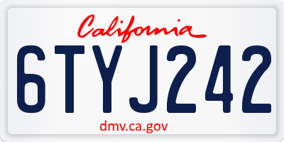 CA license plate 6TYJ242