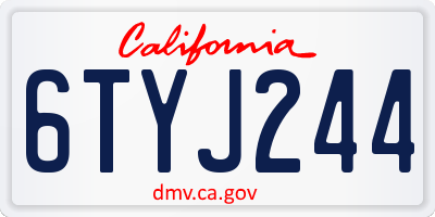 CA license plate 6TYJ244