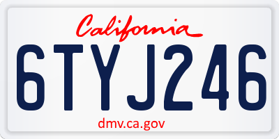 CA license plate 6TYJ246