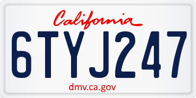 CA license plate 6TYJ247