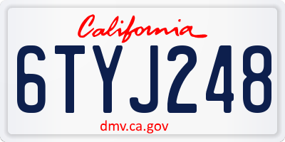 CA license plate 6TYJ248