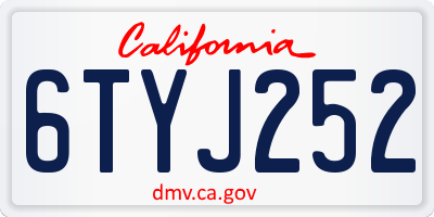 CA license plate 6TYJ252