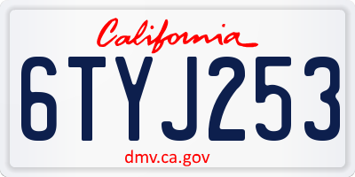 CA license plate 6TYJ253