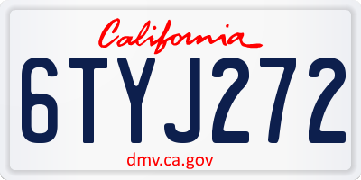 CA license plate 6TYJ272