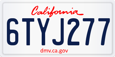 CA license plate 6TYJ277
