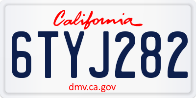 CA license plate 6TYJ282
