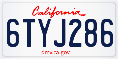 CA license plate 6TYJ286