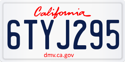 CA license plate 6TYJ295