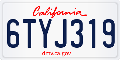 CA license plate 6TYJ319