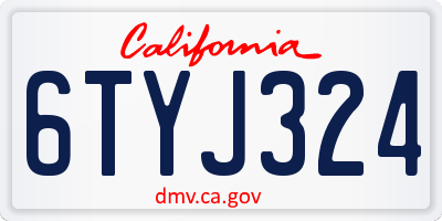 CA license plate 6TYJ324