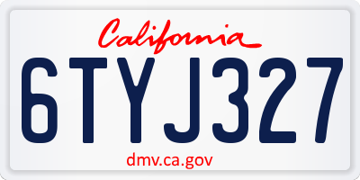 CA license plate 6TYJ327