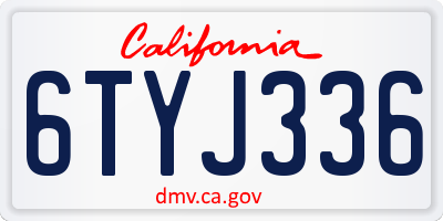 CA license plate 6TYJ336