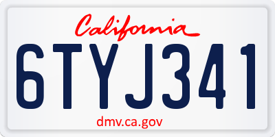 CA license plate 6TYJ341