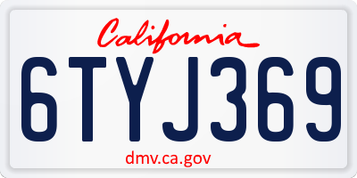 CA license plate 6TYJ369