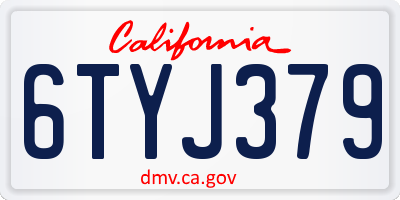 CA license plate 6TYJ379