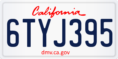 CA license plate 6TYJ395