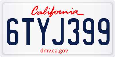 CA license plate 6TYJ399