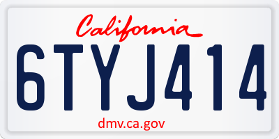 CA license plate 6TYJ414