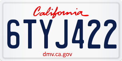 CA license plate 6TYJ422
