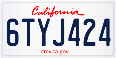 CA license plate 6TYJ424